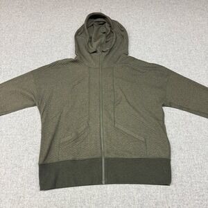Lucy | Full Zip Hoodie | XL | Olive Green | Textured Quilted Athletic Jacket